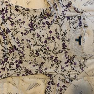 PL long sleeve top with purple flowers